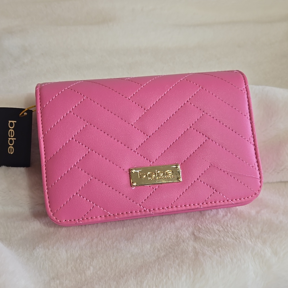 Bebe New  Bubblegum Pink Sophia Crossbody Bag New